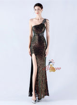 Mermaid Sequins Split Beading Prom Dress