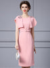 Pink Scoop Neck Crystal Beading Mother Of the Brides Dress