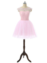 Pink Tulle Sequins Backless Homecoming Dress