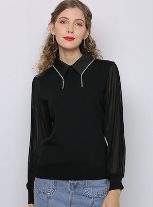 Solid Color Slim Long Sleeve Lapel Shirt