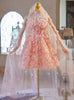 Pink Tulle Strapless 3D Flower Homecoming Dress