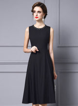 Black Sleeveless Beading Mother Of The Bride Dress