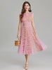 Round Neck Sleeveless Lace Gauze Dress