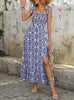 Tie-up Printed Split Long Dress