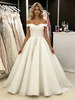 White Tulle Off the Shoulder Appliques Wedding Dress