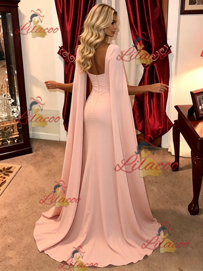 Pink Mermaid Split Prom Dress