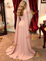 Pink Mermaid Split Prom Dress