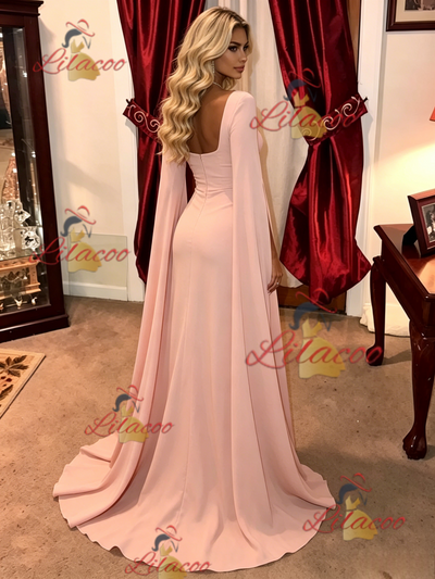 Pink Mermaid Split Prom Dress