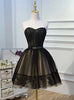 Black Tulle Lace Strapless Homecoming Dress