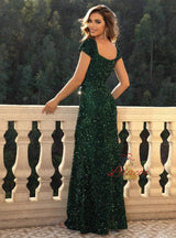 Sexy Slit Sequined Long Dress