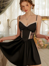 Lace Casual Sexy Suspender Pajamas