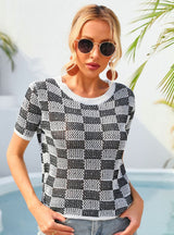 Plaid Beach Seaside Short Sleeve T-shirt