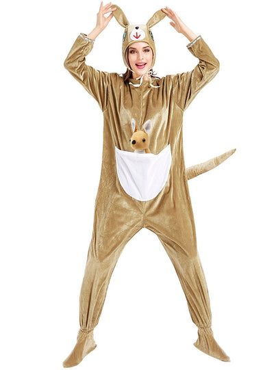 Conjoined Kangaroo Animal Flannel Pajamas