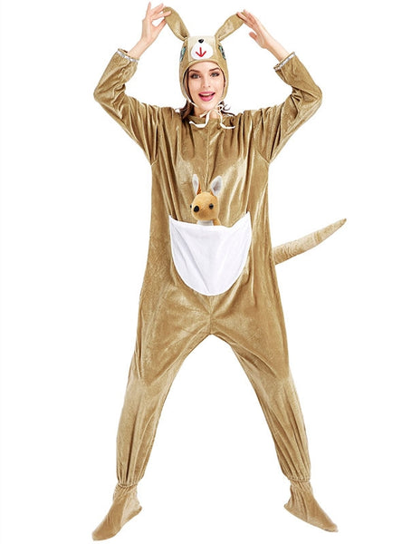 Conjoined Kangaroo Animal Flannel Pajamas