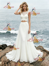 White Two Piece Lace Wedding Dress