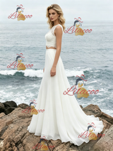 White Two Piece Lace Wedding Dress