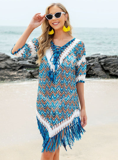 Sexy Beach Fringed Cover Up