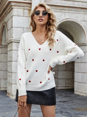 V-neck Plus Size Loose Pullover Sweater