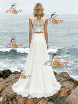 White Two Piece Lace Wedding Dress