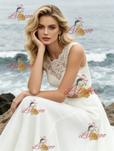 White Two Piece Lace Wedding Dress