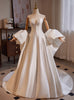 White Satin Strapless Wedding Dress