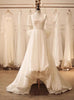 White Satin Hi Lo Bow Wedding Dress