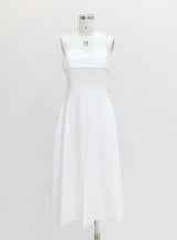 White Sling Slim-fit Long Dress