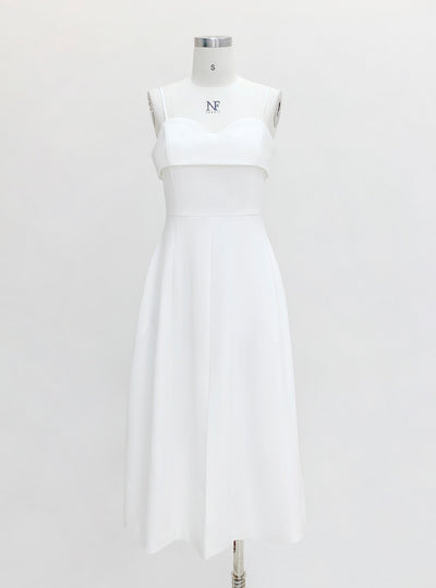 White Sling Slim-fit Long Dress