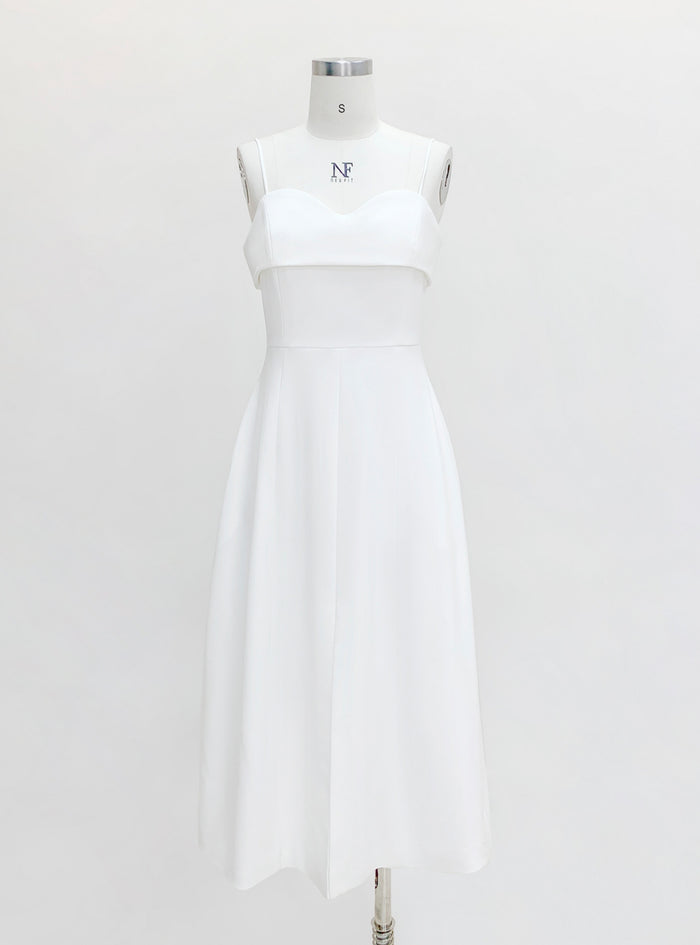 White Sling Slim-fit Long Dress