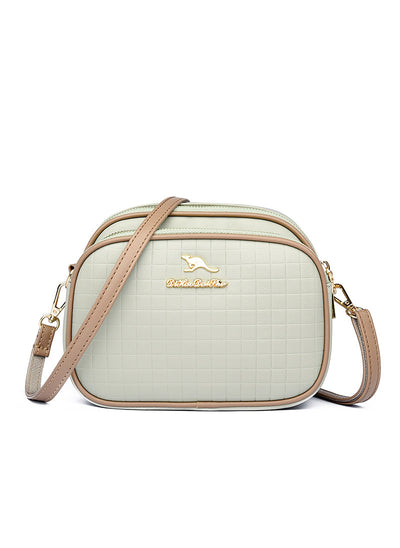 Small Round Bag Contrast Check Shoulder Bag