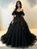 Black Off the Shoulder Tulle Quinceanera Dress