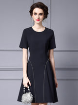 Black Short Sleeve Mother Of The Bride Dress