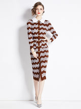 Lace Flocking Slim Hip Dress