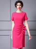 Fuchsia Short Sleeve Mother Of The Bride Dress