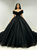 Black Tulle Off the Shoulder Quinceanera Dress