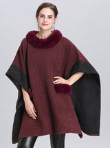 Loose Round Neck Pullover Cape Shawl