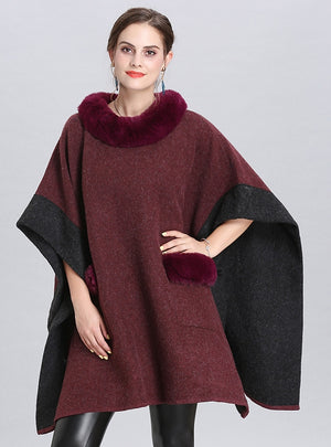 Loose Round Neck Pullover Cape Shawl