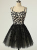 Black Tulle Appliques Homecoming Dress