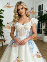White Tulle Lace Off the Shoulder Prom Dress