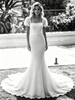 White Mermaid Lace Puff Sleeve Wedding Dress