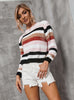 Spliced Stripe Stitching Sweater