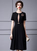 Black Short Sleeve Mother Of The Bride Dress