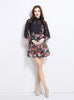Retro Lantern Sleeve Slim Printed Dress