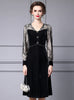 Black Lace Velvet Mother of the Bride Dress