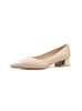 Thick-heeled Satin Tips Shoes