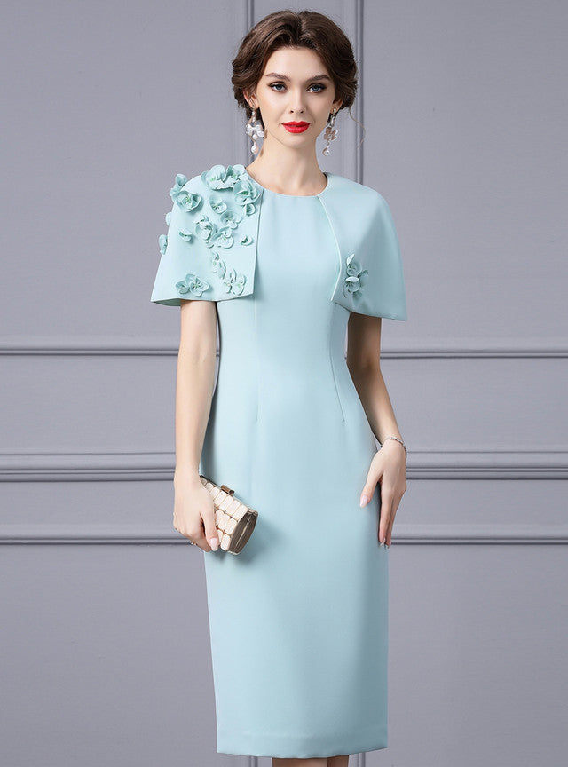 Green Flower Beading Mother Of The Bride Dress