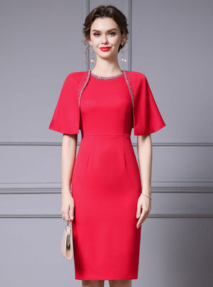 Red Beading Mother Of The Bride Dress
