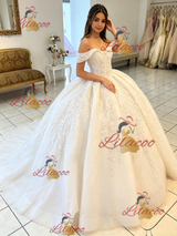 Ball Gown Off the Shoulder Appliques Quinceanera Dress