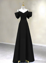 A-Line Burgundy Straps Bow Prom Dress