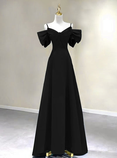 A-Line Burgundy Straps Bow Prom Dress